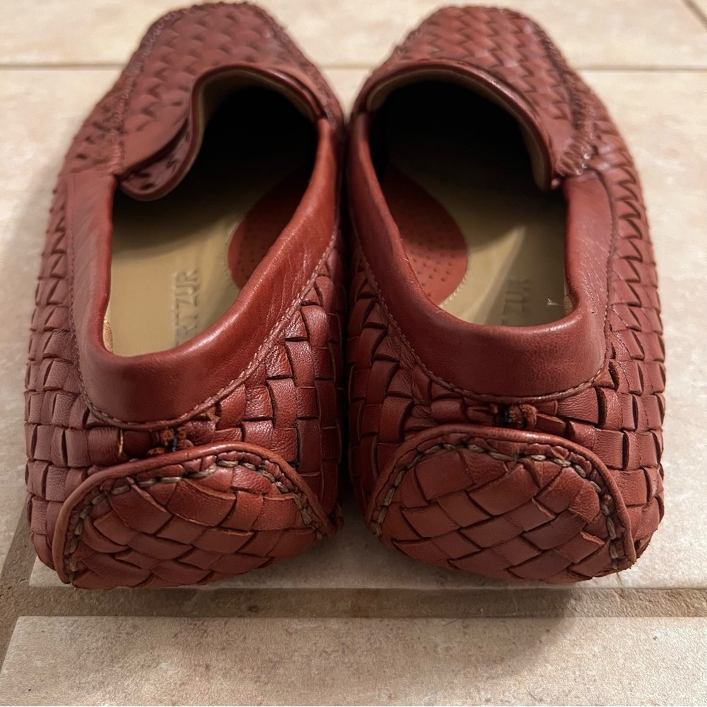 Robert Zur San Tropez Vintage Luggage Woven Driving Moccasins Soft Leather US 9M - Picture 5 of 11